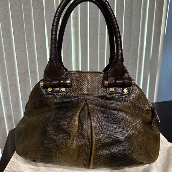 Antonio Malani Snake textured leather handbag/shoulder bag - Picture 2 of 14
